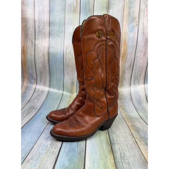 Sanders Boot Makers Shoes - Sanders Boot Makers Vintage Brown Western Cowboy Boots Size 8.5 Brown 90's Tall